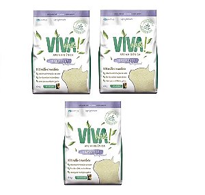 Kit 3 sacos Areia Sanitária Viva Verde para Gatos Limpeza Plena 4kg