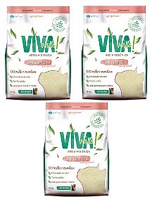 Kit 3 sacos Areia Higiênica Gatos Viva Verde Limpeza Descomplicada 4kg