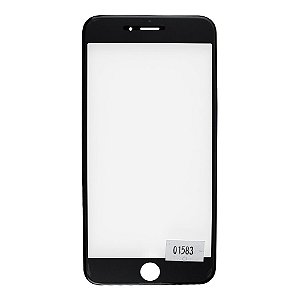 Vidro Frontal Iphone 6Plus 5.5 Preto Com Moldura