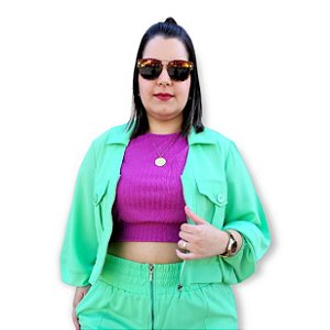 Jaqueta Feminina Plus Size Prada Verde