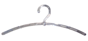 170 Cabide Boutique Adulto ABERTO com cavas ultra reforçado - Acrílico Cristal Virgem - 18cm (altura) x 43cm (largura) x 1,5cm (Diâmetro) - Pronta Entrega