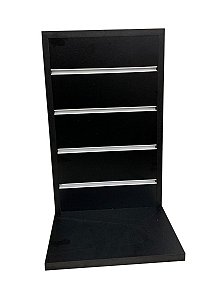 Expositor loja para balcão preto em MDF 18mm + 10 Ganchos - Gerar venda por impulso no caixa - 50 cm Ax 30 cm de L.+ 10 Ganchos Painel 10 cm Preto - Pronta entrega