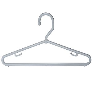 200 Cabide Adulto Reforçado Modelo  "Grosso Bola" - Acrílico, Branco ,Preto ou Prata -22 cm A x 40 cm L x 1 cm Diâmetro- Pronta Entrega