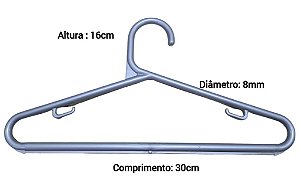 350 Cabide Infantil PRATA Modelo Tradicional - 16cm alt. x30cm larg. x 8 mm espessura