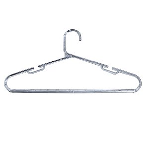 300 Cabides acrilico cristal slim adulto com cavas e estrias antiderrapante - Modelo Gaúcho - 40x21x0,8cm- Pronta Entrega