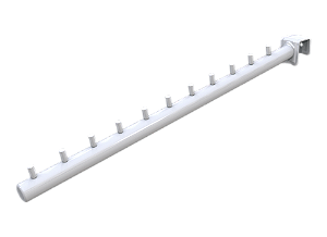 10 RT Cabideiro Pop com pinos separadores  de 40 cm  p/ barra 20x30mm - Branco ou Preto - Pronta entrega