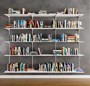 Conjunto Estante para Livros, Coleções e Outros Completa | Sistema Cremalheira Modular Ajustável | 2M(A)x2,70M(L) | Pronta Entrega |Outros tamanhos:(11) 97143-1706