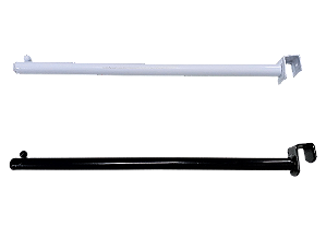 5 RT Cabideiro reto base barra 20x30 mm p/ expor  roupas com 1 esfera - Extra reforçado - 30cm ou 40 cm- Branco ou Preto - Pronta entrega