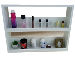 Expositor de esmalte, relógios, perfumes e outros produtos de beleza de madeira MDF reforçada - utilizar sobre balcão ou fixar na parede -60cm(L)x45cm (A)x 0cm(P)-Branco ou Preto