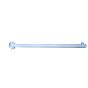 5 RT Cabideiro reto base barra 10x30 mm p/ expor  roupas com 1 esfera - Extra reforçado - 40 cm- Branco - Pronta entrega