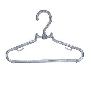 200 Cabide Infantil giratório para roupa - Modelo Boutique Premium (super resistente) - Acrílico, Branco, Preto ou Prata - 19cm (altura) x 30cm (largura) x10mm (Diâmetro) - Pronta Entrega