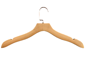 Kit 30 Cabides de madeira PREMIUM TOP e ganchos LUXO : Cromado, Rose ou Dourado- Pronta entrega