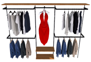 Conjunto Paris Completo de Estante com Trilho Cremalheira – Sistema Modular Versátil para Loja ou Closet | 2,00m de Altura x 2,40m de Largura