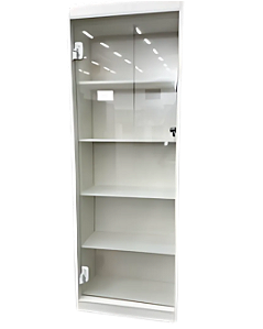 Armário Prateleira Vitrine Com Fundo MDF 100% 15mm - Reforçado com Porta de Giro em Vidro Temperado - ALT: 1.85 x LARG: 0.64 x PROF: 0.38- Pronta Entrega