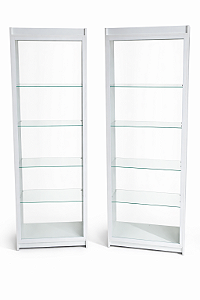 Estante Armário com Prateleiras de Vidro e Vitrine de Vidro – MDF 100%| 1,85m (A) x 0,64m (L) x 0,32m (P) – Pronta Entrega