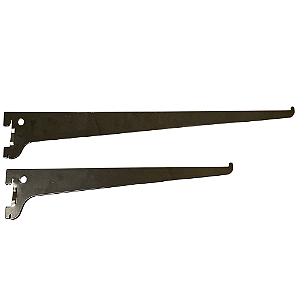 10 Unidades Suporte para Prateleira – Mão Francesa p/ Trilho Cremalheira Passo 50mm | Dois Dentinhos | Versátil e Resistente | Pronta Entrega