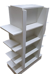 Gôndola Central Compacta Little com Prateleiras em Todos os Lados – 100% MDF 15mm – Estrutura Versátil e Reforçada – 1,20m Altura x 0,90m Largura x 0,38m Profundidade - PRONTA ENTREGA