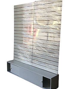 Painel Canaletado e Baú com Portas – MDF 100% 15mm – Prático e Moderno – 1,83m A x 0,90m L x 0,32m P - PRONTA ENTREGA