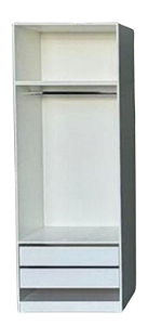 Cabideiro Com Maleiro e 2 Gavetas BRANCO (CLOSET) MDF 15mm - Reforçado - 2,20(A) x0,80(L) x0,45(P) - PRONTA ENTREGA