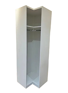 Canto Oblíquo Cabideiro (CLOSET) - MDF 100% 15mm - BRANCO - DESIGN MODERNO - ALT: 0,70cm x LARG: 0.70cm x PROF: 0.45- Pronta Entrega