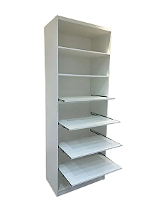 Sapateira para Closet - BRANCO - MDF 100% 15mm - DESIGN MODERNO - ALT: 2,20m A x LARG: 0.80 x PROF: 0.45- Pronta Entrega
