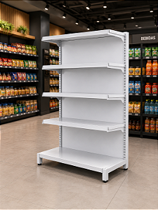 Gôndola de Aço Slim de Parede para Loja, supermercado, farmacia, pet shop e etc - 2 Tamanhos | Personalize via WhatsApp (11) 94220-9117