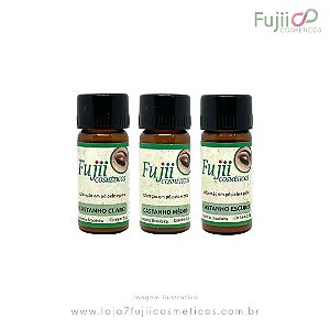 Kit 3 Hennas Fujii Cosméticos Castanho Claro, Médio e Escuro