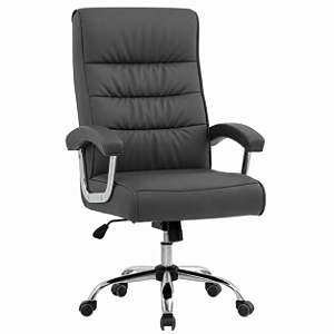 Cadeira Escritório Presidente Genebra Grafite - Mola Ensacada - Original Conforsit