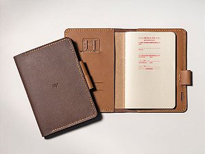 Capa para Caderno Bullet Journal A5 - Couro Bicolor Marrom Café e Caramelo