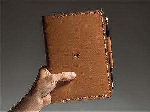 Capa para Caderno Bullet Journal A5 - Couro Caramelo