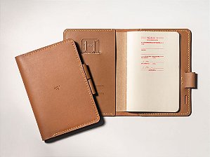 Capa para Caderno Bullet Journal A5 - Couro Caramelo