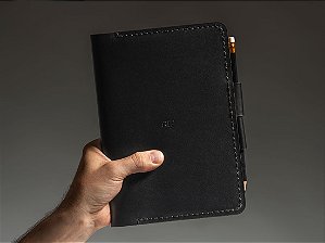 Capa para Caderno Bullet Journal A5 - Couro Preto