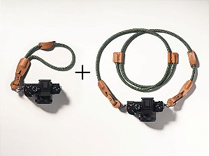 Kit Alça de Ombro + Alça de Mão para Câmera - Couro Legítimo