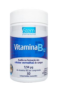 Vitamina B12 9,94mcg - 30 Comprimidos - Stem Pharmaceutical