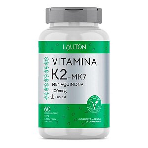 Vitamina K2-MK7 Menaquinona - 60 Comprimidos - Lauton