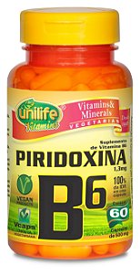 Piridoxina (Vitamina B6) - 60 cápsulas - Unilife Vitamins