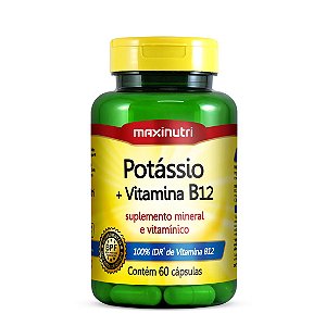Potássio + Vitamina B12 - 60 cápsulas - Maxinutri