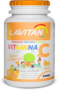 Vitamina C - 25 gomas mastigáveis - Laranja - Lavitan Vitaminas