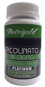Picolinato de Cromo Platinum - 180 comprimidos - Nutrigold