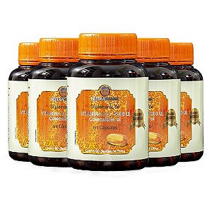 Vitamina D3 Em Capsulas 5.000 UI 250mg 60 Cápsulas Nutramagic - 5 Frascos