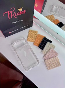 Ventosa Glitter transparente com cola 3M