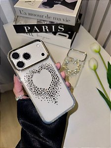 Case Coração de Pedrinhas Transparente