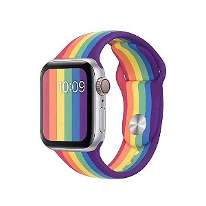 Pulseira Arco Íris para Apple Watch de Silicone