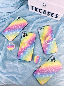 Capinha para Iphone Colorida com Popsockets