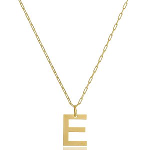 Colar Elos Cartier Letra E Di Capri Semi Jóias X Ouro