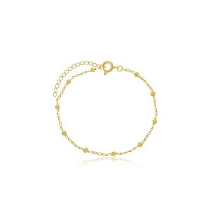 Pulseira Infantil Bolinhas Di Capri Semi Jóias X Ouro