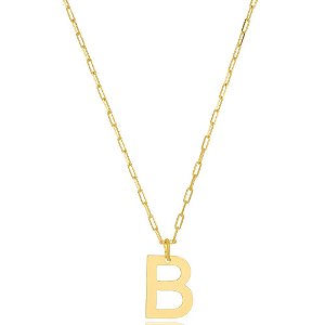 Colar Elos Cartier Letra B Di Capri Semi Jóias X Ouro