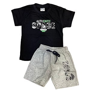 Conjunto Camiseta e Bermuda moletinho Space