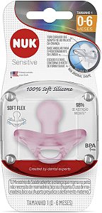 Chupeta Sensitive Soft 100% Silicone Girl - Nuk