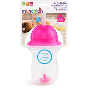 Copo Grande Com Canudo Click Rosa 296 Ml - Munchkin